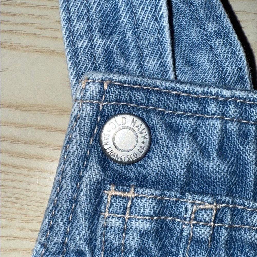 FREE SHIPPING Old Navy Denim Kids Overalls with Embroidered Details - Picture 7 of 7